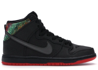 Pre-owned Nike  Dunk Sb High Spot Gasparilla In Black/challenge Red-metallic Silver