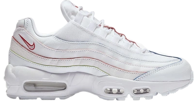 Pre owned Air Max 95 Triple White rainbow Borders women s In White white white