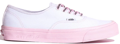 Pre-owned Vans  Authentic Anti Social Social Club Get Weird White In White/pink
