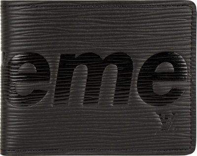 Pre-owned Supreme Louis Vuitton X Slender Wallet Epi Black