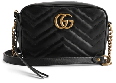 Pre-owned Gucci  Gg Marmont Camera Bag Matelasse Mini Black