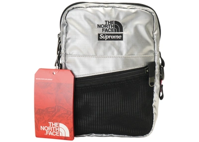 Pre-owned Supreme  The North Face Metallic Shoulder Bag Silver