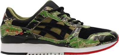 Pre-owned Asics  Gel-lyte Iii Atmos Green Camo In Black/green-red