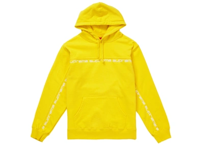 Pre-owned Supreme  Text Stripe Hooded Sweatshirt Yellow