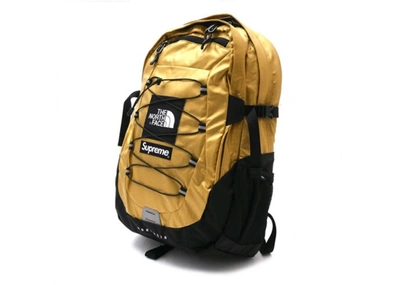 Pre-owned Supreme  The North Face Metallic Borealis Backpack Gold