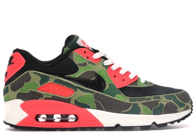 Pre-owned Nike Air Max 90 Atmos Duck Hunter Camo In Black/black-chlorophyll-infrared