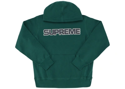 Pre-owned Supreme Perforated Leather Hooded Sweatshirt Dark Green