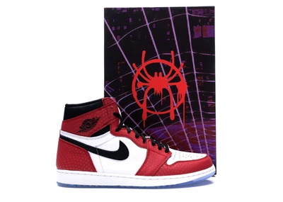 Pre owned Jordan 1 Retro High Spider Man Origin Story special Box In Gym Red black white photo Blue ModeSens