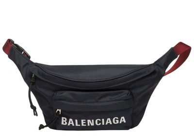 Pre-owned Balenciaga Wheel Belt Pack Navy/red