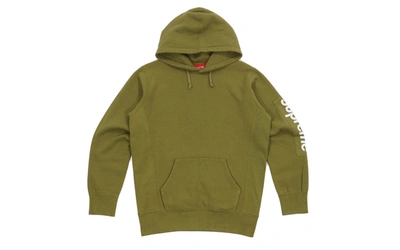 Pre-owned Supreme  Sleeve Patch Hooded Sweatshirt Moss