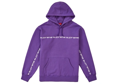 Pre-owned Supreme  Text Stripe Hooded Sweatshirt Violet