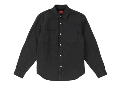 Pre-owned Supreme Sherpa Lined Denim Shirt Black | ModeSens