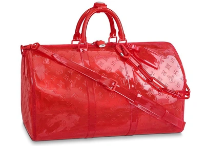 Pre-owned Louis Vuitton  Keepall Bandouliere Monogram 50 Red
