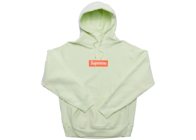 Pre-owned Supreme Box Logo Hooded Sweatshirt (fw17) Pale Lime