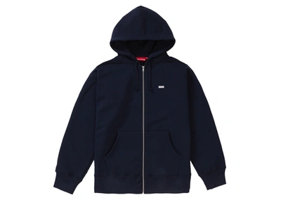 Pre-owned Supreme  Reflective Small Box Zip Up Sweatshirt Navy