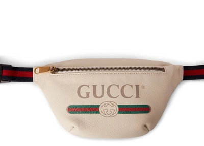 Pre-owned Gucci  Print Belt Bag Vintage Logo Small White