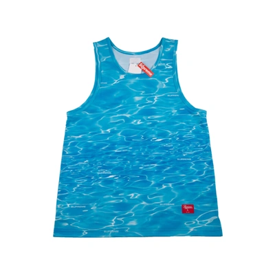 Pre-owned Supreme  Ripple Tank Top Blue