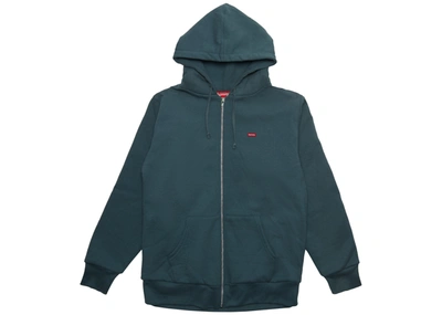 Pre-owned Supreme Small Box Thermal Zip Up Hoodie Slate