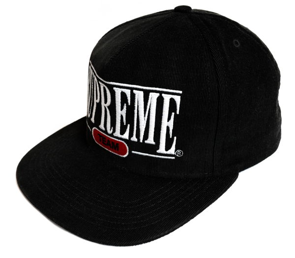 supreme 5 panel cap black