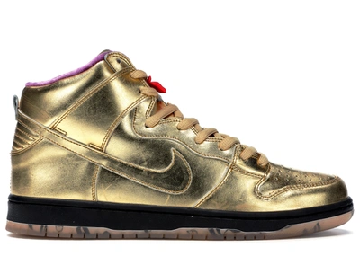Pre-owned Nike  Sb Dunk High Humidity In Metallic Gold/metallic Gold-black