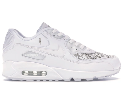 Pre-owned Nike  Air Max 90 Laser Nyc In White/white