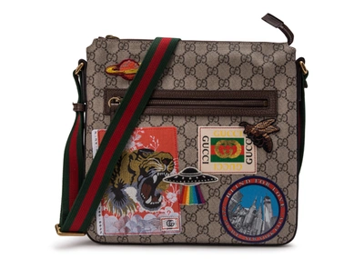 Pre-owned Gucci  Courrier Messenger Gg Supreme Brown