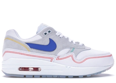 Pre-owned Nike  Air Max 1 Pompidou Center Day In Pure Platinum/royal Blue-white