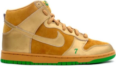 Pre-owned Nike Dunk Sb High Lucky 7 In Wheat/metallic Gold | ModeSens