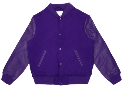 Pre-owned Supreme  Motion Logo Varsity Jacket Purple