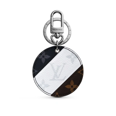 Pre-owned Louis Vuitton  Illustre Bag Charm And Key Holder Monogram White/eclipse/brown