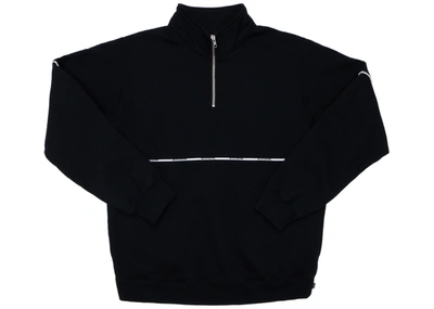 Pre-owned Supreme  Logo Piping Half Zip Sweatshirt Black