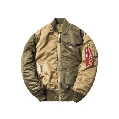 Pre-owned Kith X Alpha Industries Ma-1 Bomber Olive/coyote/tan