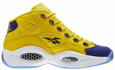Pre-owned Reebok  Question Mid All-star Unworn In Yellow/navy-white