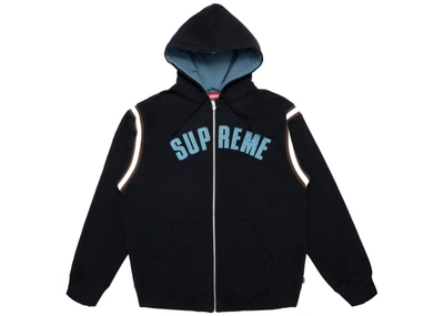 Pre-owned Supreme  Jet Sleeve Zip Up Hooded Sweatshirt Black