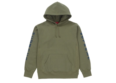 Pre-owned Supreme  Gradient Sleeve Hooded Sweatshirt Light Olive