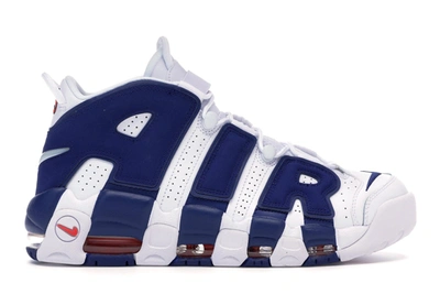 Pre-owned Nike  Air More Uptempo Knicks In White/deep Royal Blue-team Orange