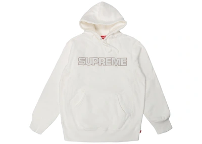 Pre-owned Supreme  Perforated Leather Hooded Sweatshirt White