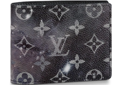Pre-owned Louis Vuitton Multiple Wallet Monogram Galaxy Black/grey Multicolor