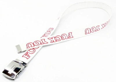 Pre-owned Supreme  Hysteric Glamour Fuck You Belt White