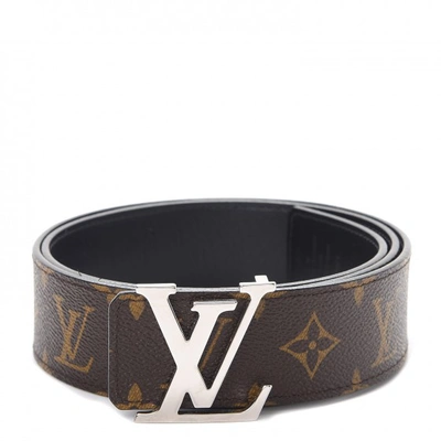 Pre-owned Louis Vuitton Belt Lv Initiales Reversible 1.5 Width Monogram Noir Black/brown