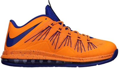 Pre-owned Nike  Lebron X Low Knicks Hwc In Bright Citrus/blackened Blue/white