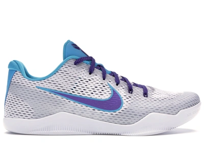 Pre-owned Nike  Kobe 11 Low Draft Day In White/blue Lagoon-court Purple