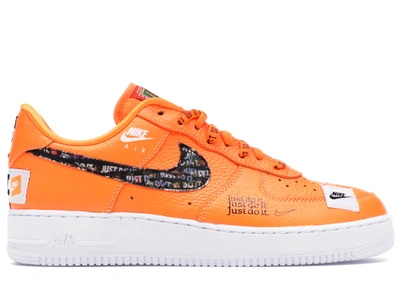 Pre-owned Nike  Air Force 1 Low Just Do It Pack Total Orange In Total Orange/total Orange-black-white