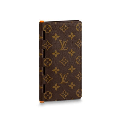 Pre-owned Louis Vuitton  Brazza Wallet Hinge Monogram Solar Ray Orange Brown