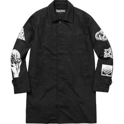 Pre-owned Supreme  Mc Escher Trench Coat Black