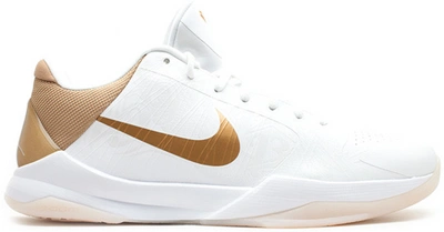 Pre-owned Nike Kobe 5 Big Stage Home In White/metallic Gold-white | ModeSens