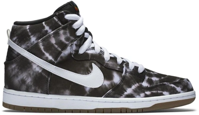 Pre-owned Nike  Dunk Sb High Tie Dye Black In Black/white-white