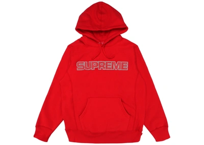 Pre-owned Supreme  Perforated Leather Hooded Sweatshirt Red