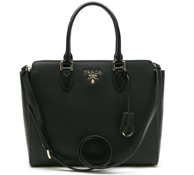 Pre-owned Prada Saffiano Galleria Handbag Black