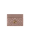 Gucci Gg Marmont Matelasse Card Case In 5729 Pink